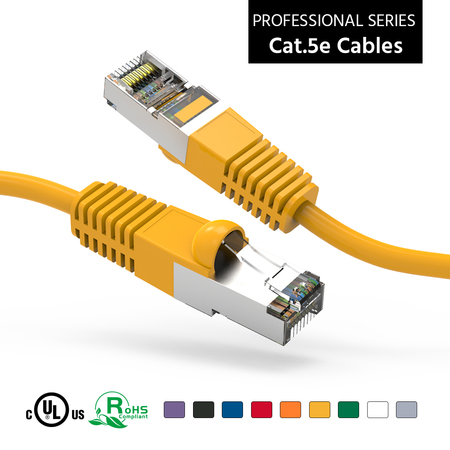 BESTLINK NETWARE CAT5E Shielded (FTP) Ethernet Network Booted Cable- 1Ft- Yellow 100601YW